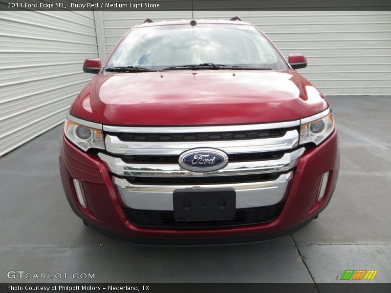 Ruby Red / Medium Light Stone 2013 Ford Edge SEL
