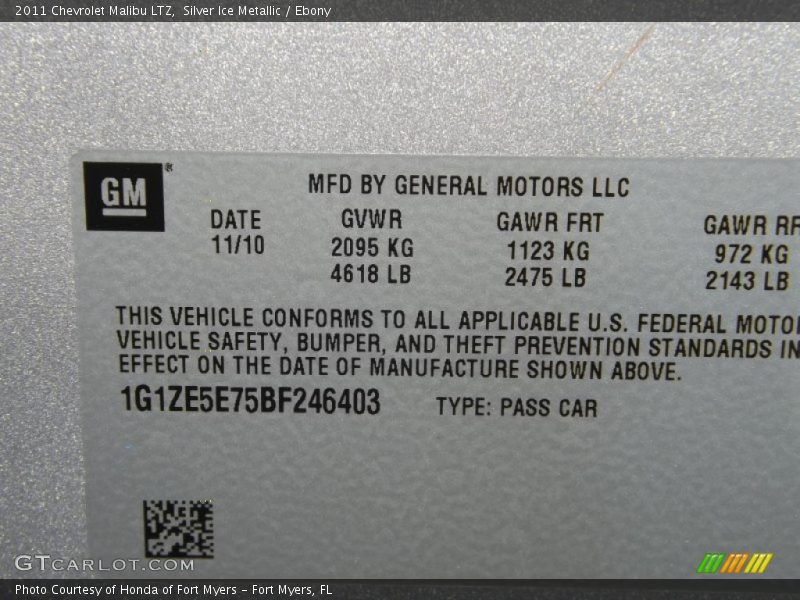 Silver Ice Metallic / Ebony 2011 Chevrolet Malibu LTZ