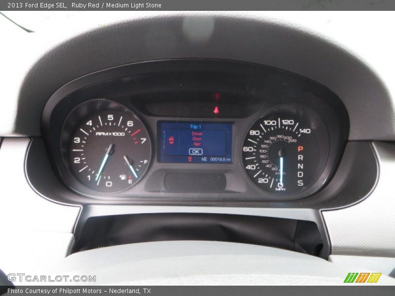 Ruby Red / Medium Light Stone 2013 Ford Edge SEL