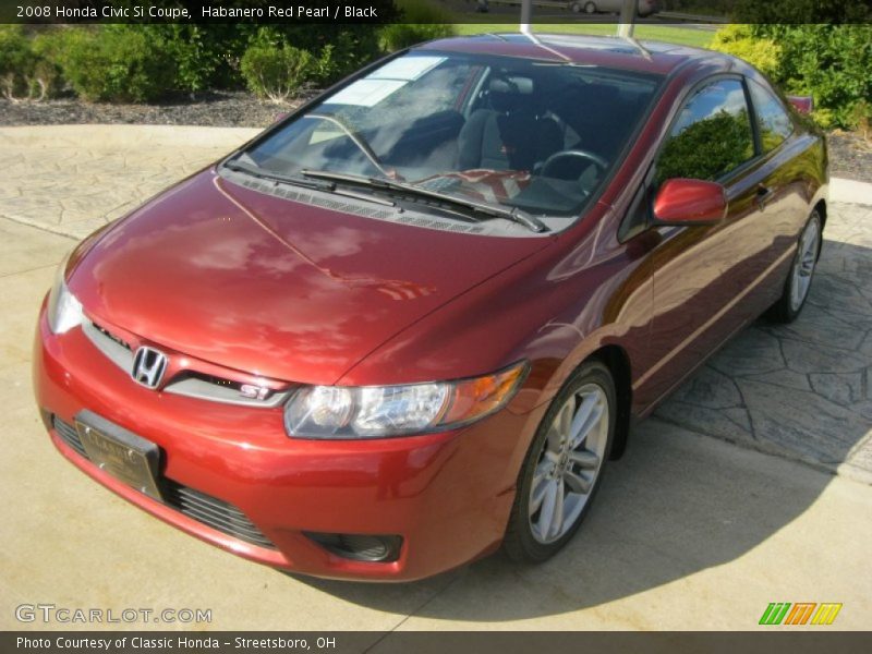 Habanero Red Pearl / Black 2008 Honda Civic Si Coupe