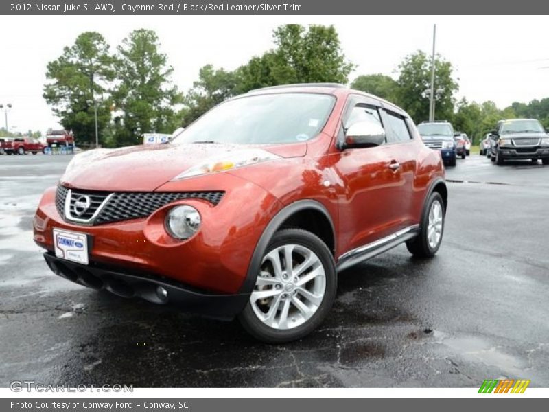Cayenne Red / Black/Red Leather/Silver Trim 2012 Nissan Juke SL AWD