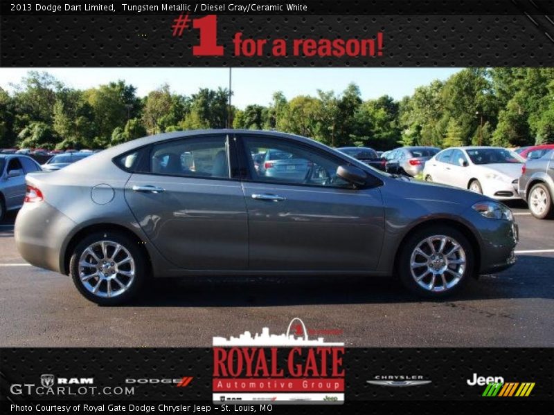 Tungsten Metallic / Diesel Gray/Ceramic White 2013 Dodge Dart Limited