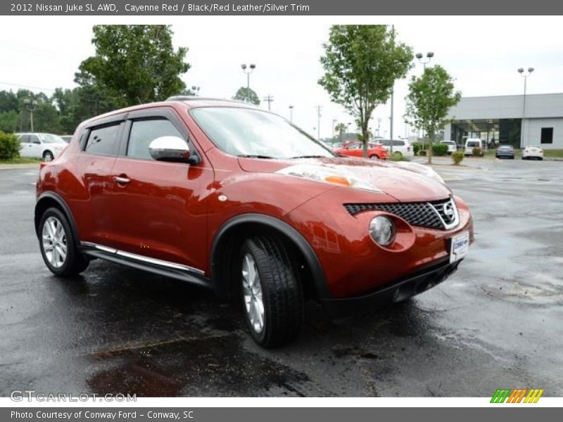 Cayenne Red / Black/Red Leather/Silver Trim 2012 Nissan Juke SL AWD