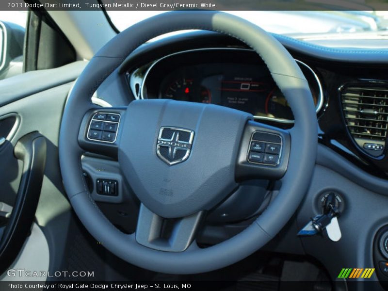 Tungsten Metallic / Diesel Gray/Ceramic White 2013 Dodge Dart Limited