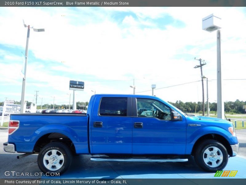 Blue Flame Metallic / Medium Stone 2010 Ford F150 XLT SuperCrew