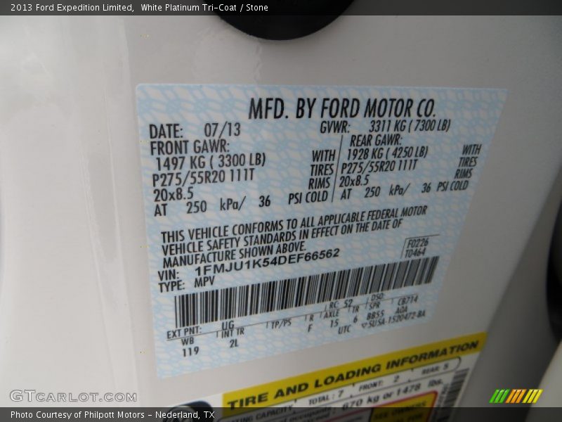 White Platinum Tri-Coat / Stone 2013 Ford Expedition Limited