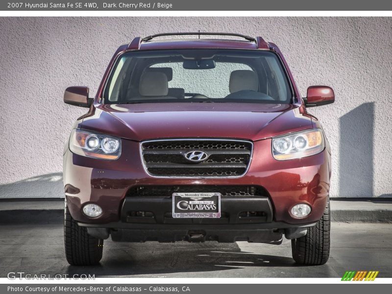 Dark Cherry Red / Beige 2007 Hyundai Santa Fe SE 4WD