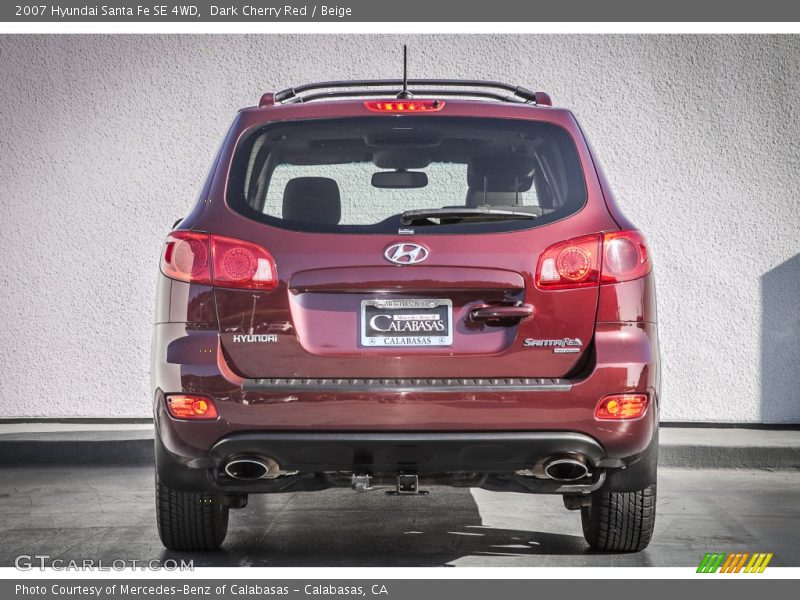 Dark Cherry Red / Beige 2007 Hyundai Santa Fe SE 4WD