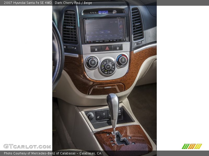 Dark Cherry Red / Beige 2007 Hyundai Santa Fe SE 4WD