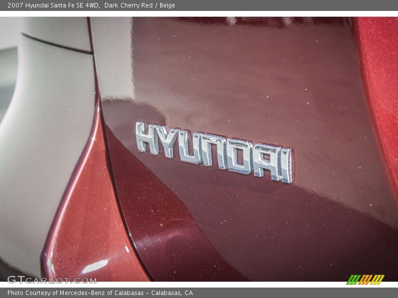 Dark Cherry Red / Beige 2007 Hyundai Santa Fe SE 4WD