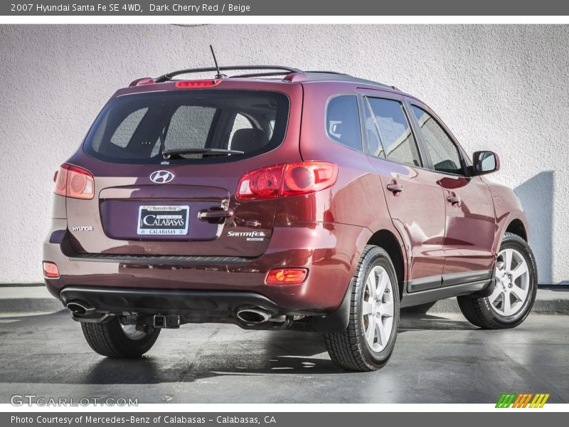 Dark Cherry Red / Beige 2007 Hyundai Santa Fe SE 4WD