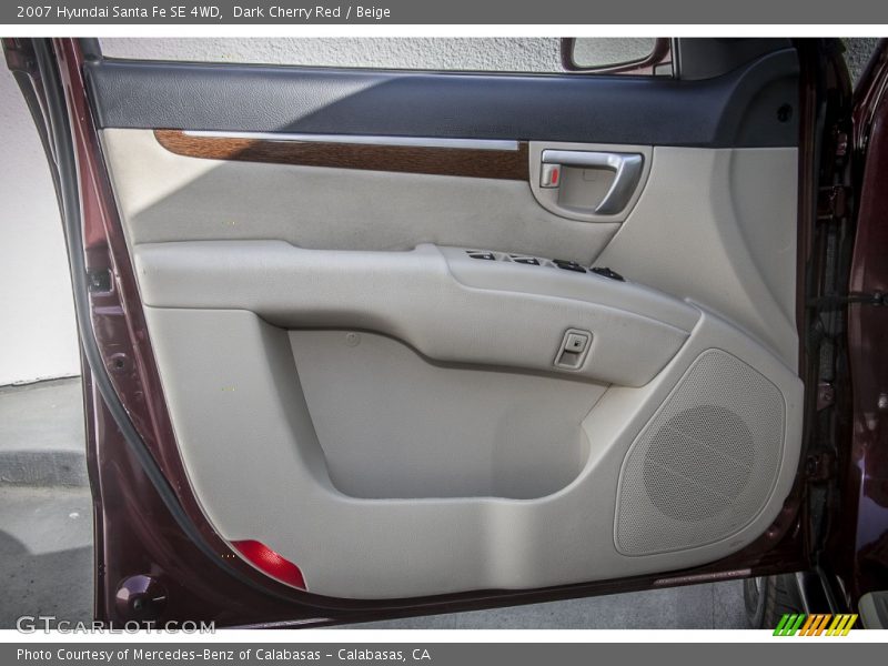 Dark Cherry Red / Beige 2007 Hyundai Santa Fe SE 4WD