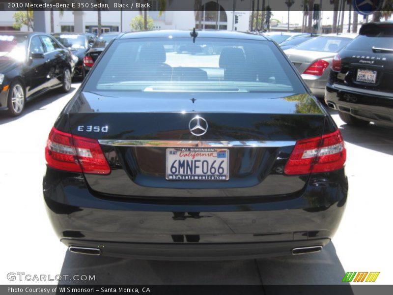 Black / Black 2010 Mercedes-Benz E 350 Sedan
