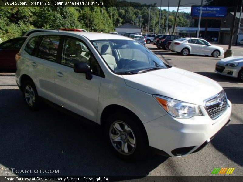 Satin White Pearl / Platinum 2014 Subaru Forester 2.5i