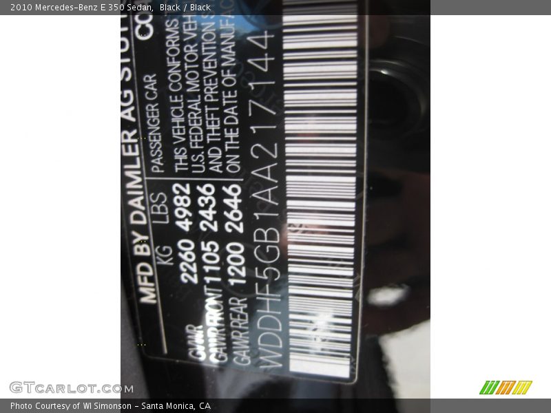 Black / Black 2010 Mercedes-Benz E 350 Sedan