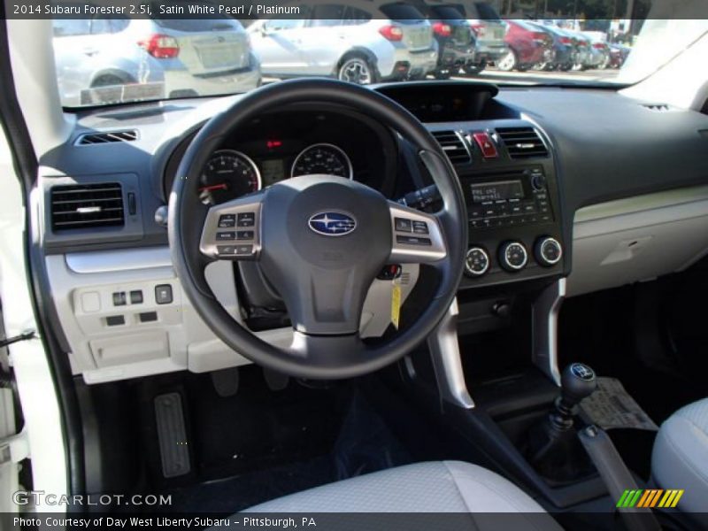 Satin White Pearl / Platinum 2014 Subaru Forester 2.5i