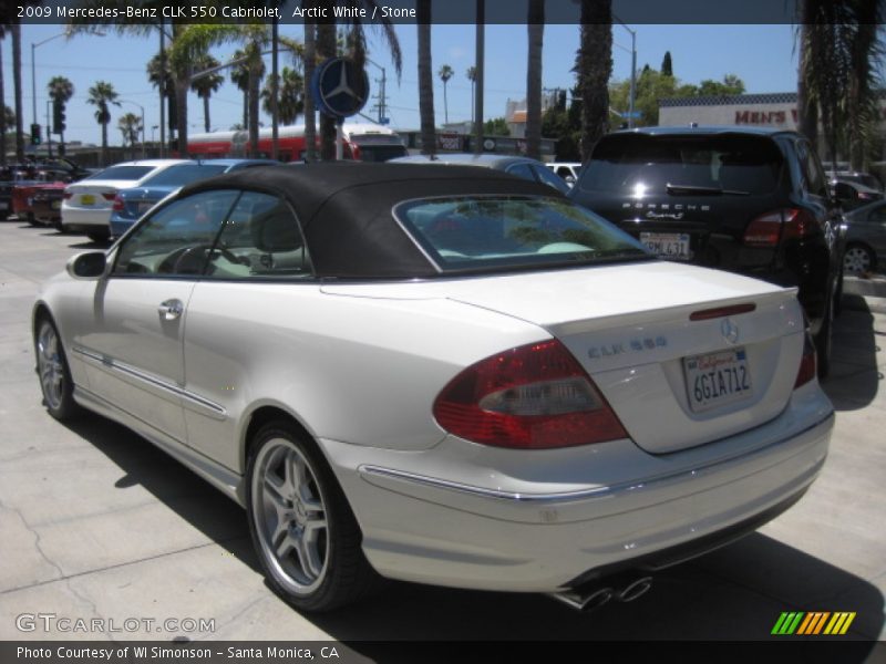 Arctic White / Stone 2009 Mercedes-Benz CLK 550 Cabriolet