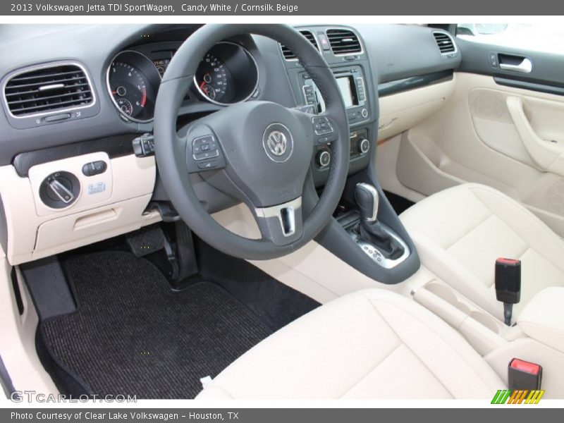 Candy White / Cornsilk Beige 2013 Volkswagen Jetta TDI SportWagen