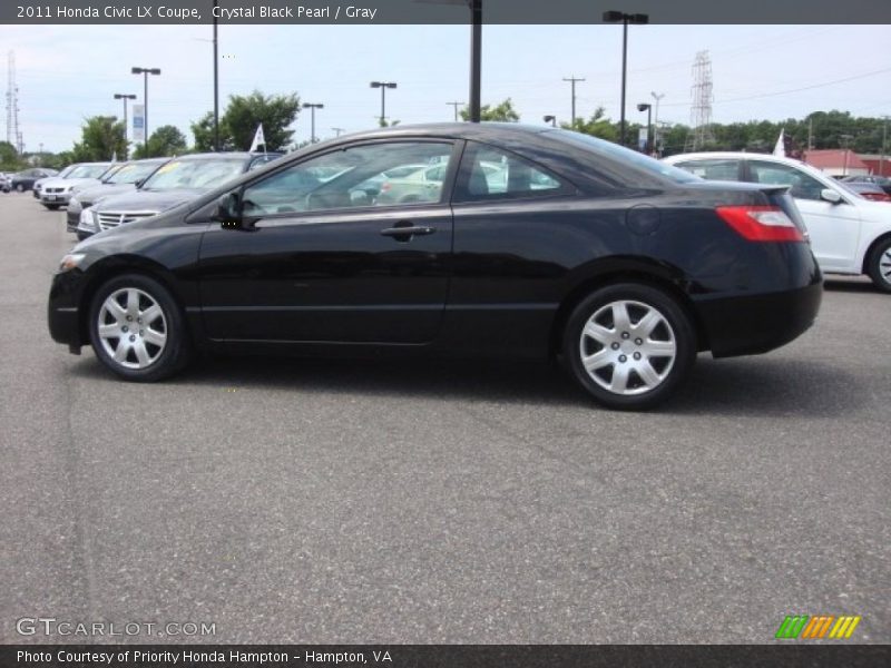 Crystal Black Pearl / Gray 2011 Honda Civic LX Coupe
