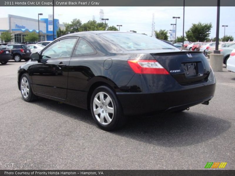 Crystal Black Pearl / Gray 2011 Honda Civic LX Coupe