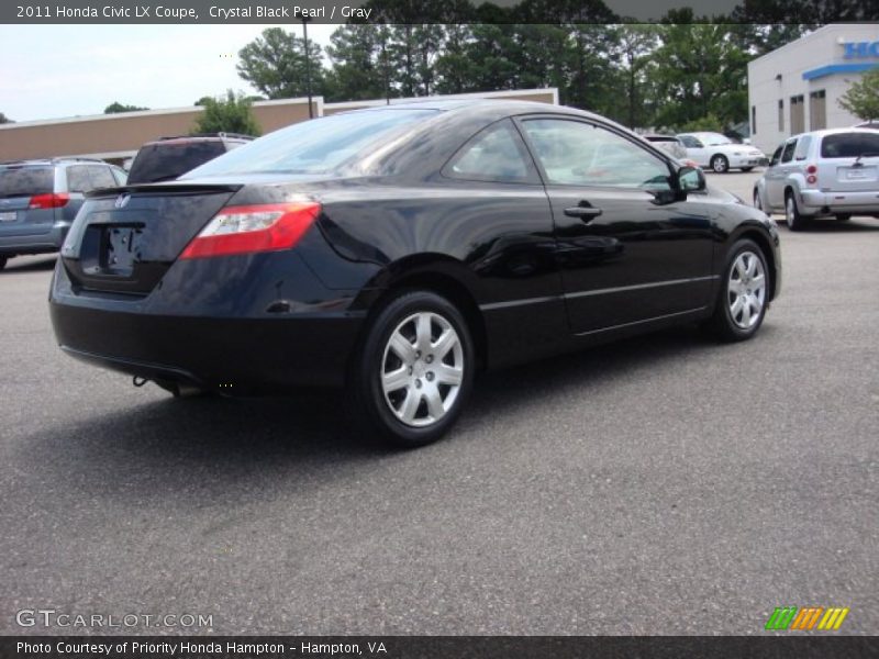 Crystal Black Pearl / Gray 2011 Honda Civic LX Coupe