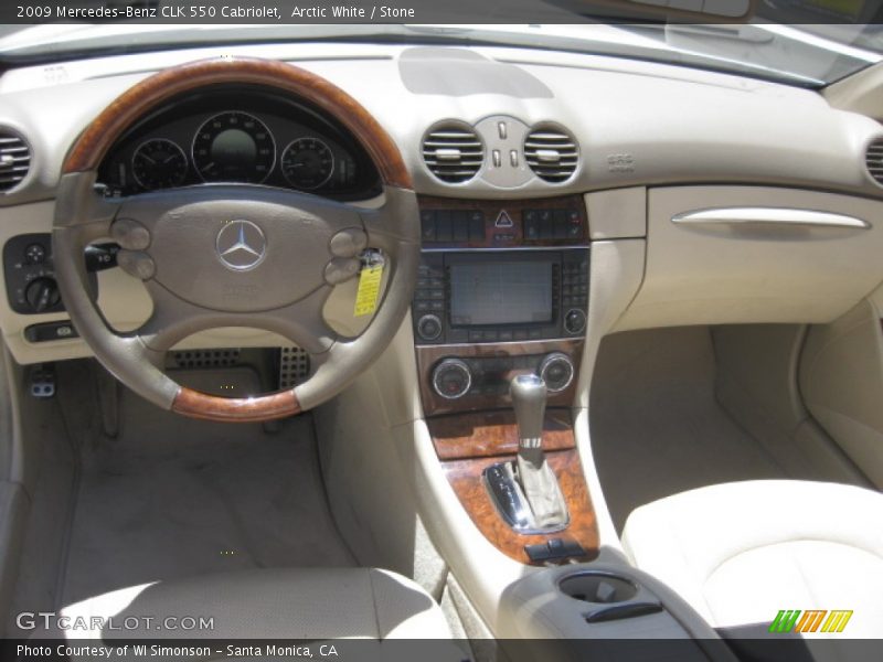 Arctic White / Stone 2009 Mercedes-Benz CLK 550 Cabriolet