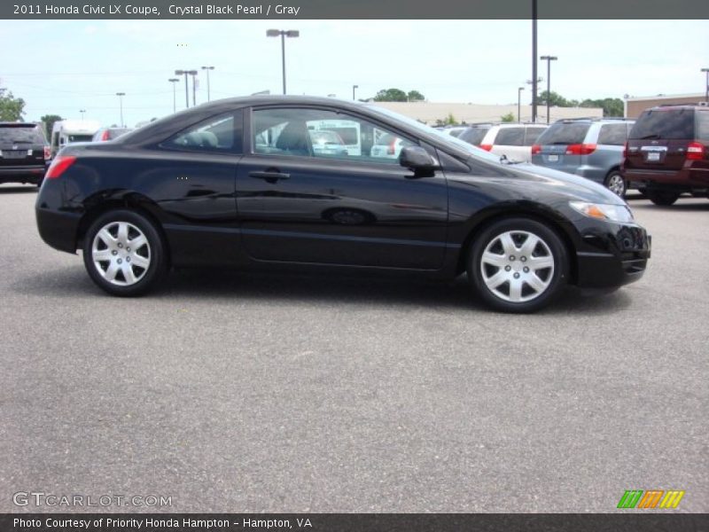 Crystal Black Pearl / Gray 2011 Honda Civic LX Coupe