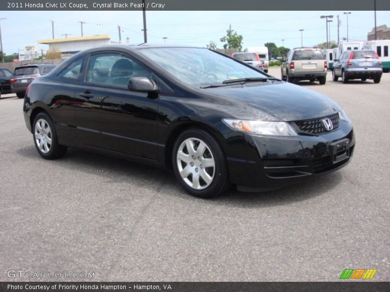 Crystal Black Pearl / Gray 2011 Honda Civic LX Coupe