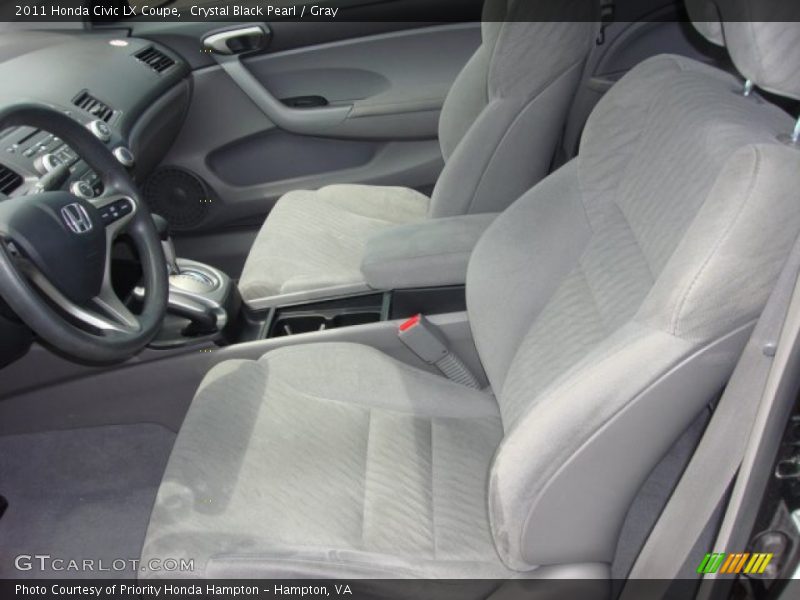 Crystal Black Pearl / Gray 2011 Honda Civic LX Coupe