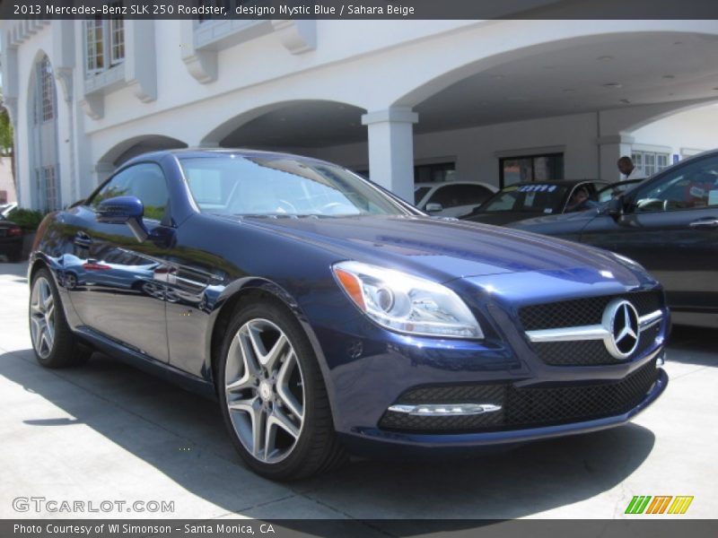 designo Mystic Blue / Sahara Beige 2013 Mercedes-Benz SLK 250 Roadster