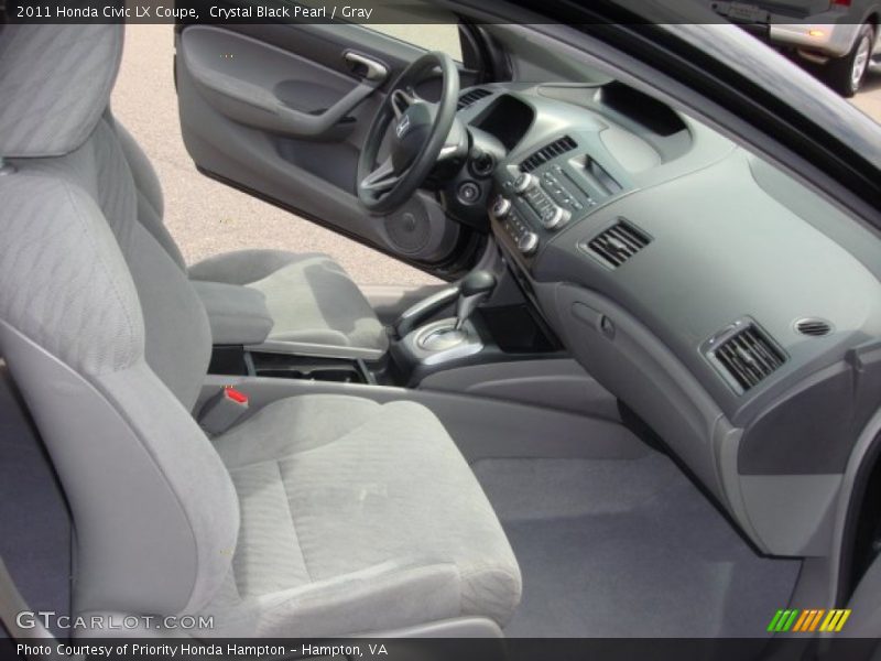 Crystal Black Pearl / Gray 2011 Honda Civic LX Coupe