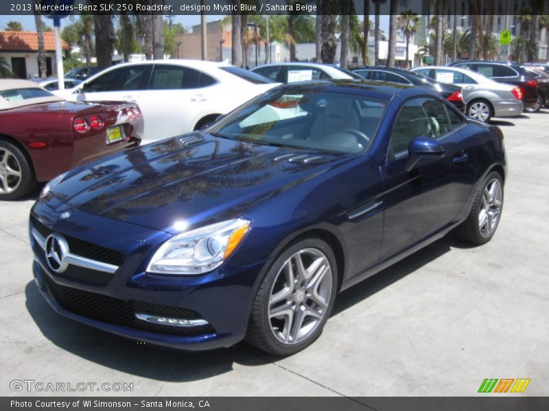 designo Mystic Blue / Sahara Beige 2013 Mercedes-Benz SLK 250 Roadster