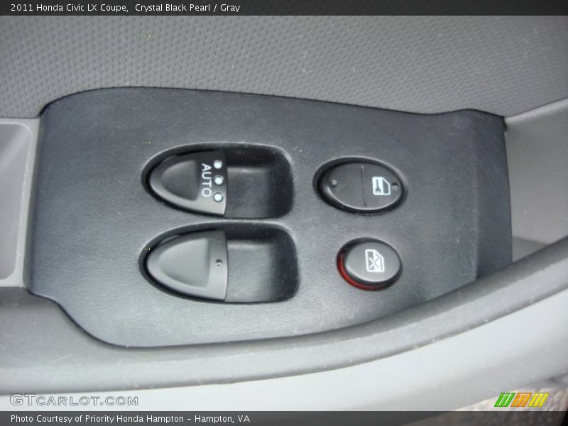 Crystal Black Pearl / Gray 2011 Honda Civic LX Coupe