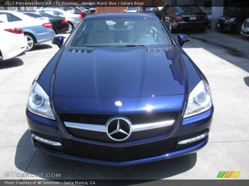 designo Mystic Blue / Sahara Beige 2013 Mercedes-Benz SLK 250 Roadster