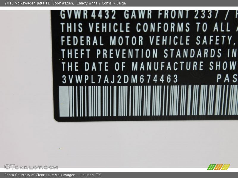 Candy White / Cornsilk Beige 2013 Volkswagen Jetta TDI SportWagen