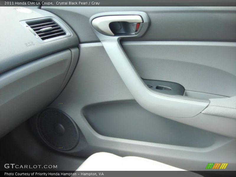 Crystal Black Pearl / Gray 2011 Honda Civic LX Coupe