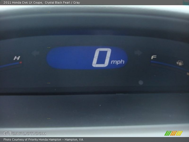 Crystal Black Pearl / Gray 2011 Honda Civic LX Coupe