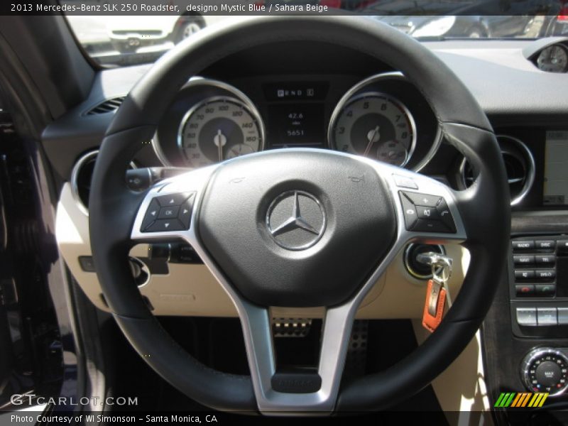 designo Mystic Blue / Sahara Beige 2013 Mercedes-Benz SLK 250 Roadster