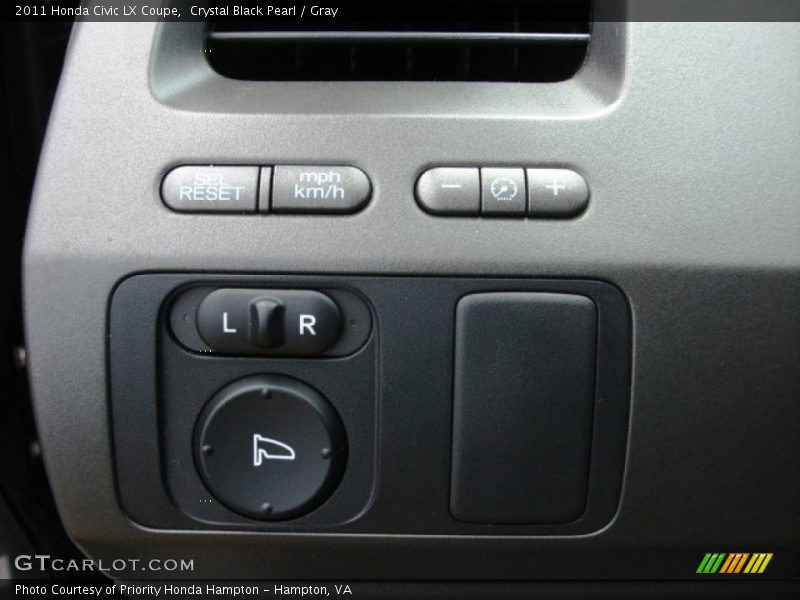 Crystal Black Pearl / Gray 2011 Honda Civic LX Coupe