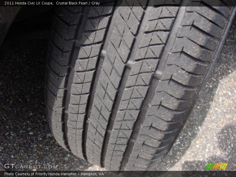 Crystal Black Pearl / Gray 2011 Honda Civic LX Coupe