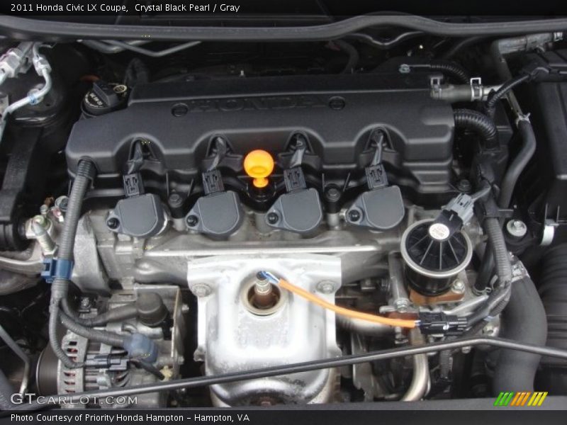 Crystal Black Pearl / Gray 2011 Honda Civic LX Coupe