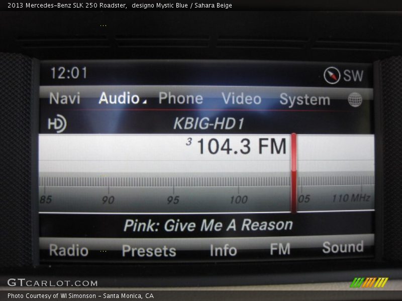 designo Mystic Blue / Sahara Beige 2013 Mercedes-Benz SLK 250 Roadster