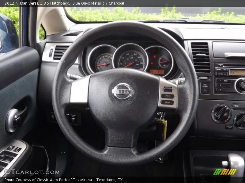 Blue Onyx Metallic / Charcoal 2012 Nissan Versa 1.8 S Hatchback