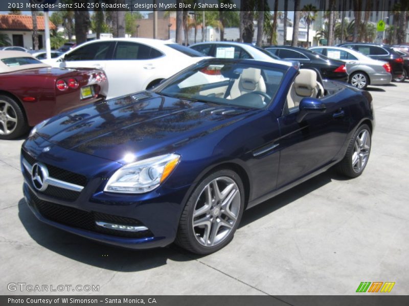 designo Mystic Blue / Sahara Beige 2013 Mercedes-Benz SLK 250 Roadster