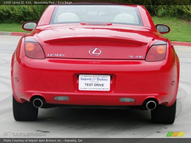 Absolutely Red / Ecru Beige 2005 Lexus SC 430