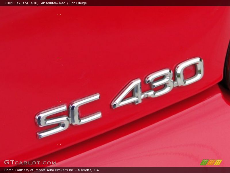 Absolutely Red / Ecru Beige 2005 Lexus SC 430