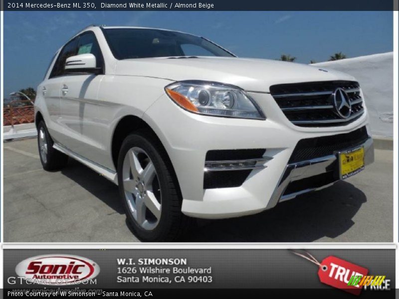 Diamond White Metallic / Almond Beige 2014 Mercedes-Benz ML 350