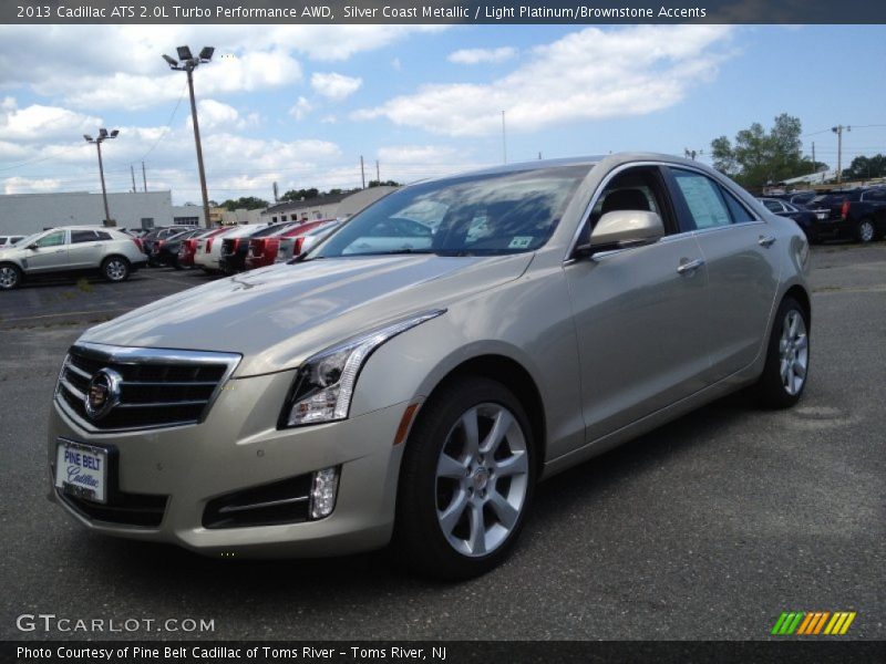 Silver Coast Metallic / Light Platinum/Brownstone Accents 2013 Cadillac ATS 2.0L Turbo Performance AWD