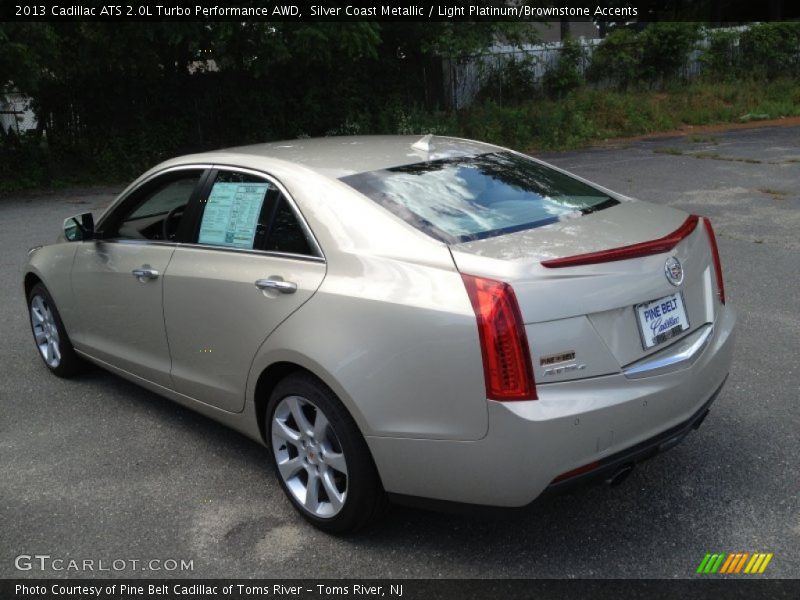 Silver Coast Metallic / Light Platinum/Brownstone Accents 2013 Cadillac ATS 2.0L Turbo Performance AWD