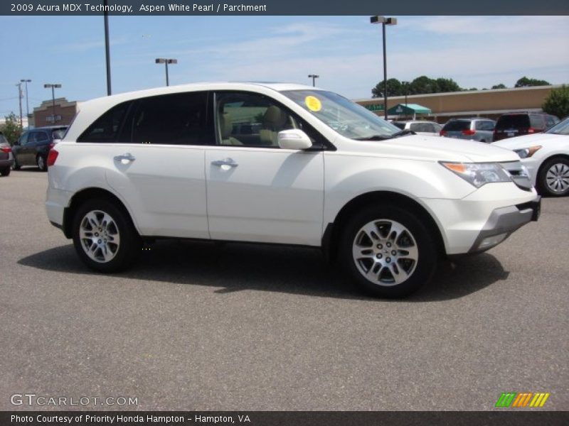 Aspen White Pearl / Parchment 2009 Acura MDX Technology